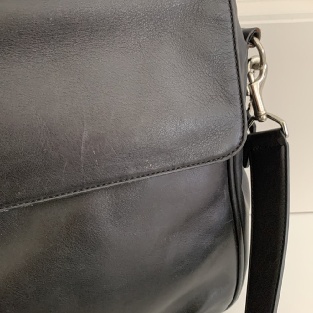 Coach Laptop Messenger Crossbody Briefcase Black Leather Lock Business Bag 5307 - Picture 13 of 16